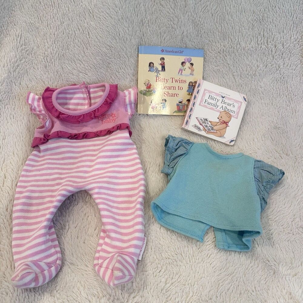 American Girl Bitty Baby Pink Sleeper Outfit Book Small Lot
